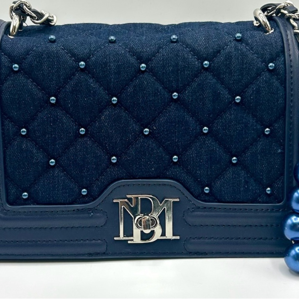 Badgley Mischka Navy Quilted Crossbody Bag